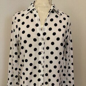 L'AGENCE HOLLY POLKA DOT BLOUSE XS CONTEMPORARY MODERN CASUAL CITY PARTY OFFICE